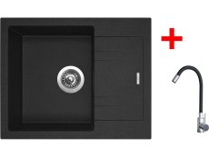 Sinks LINEA 600 Granblack + Elasta nerez/čierná