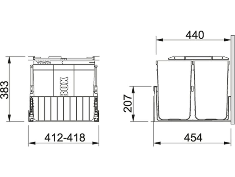 Výsuvný odpadkový kôš Franke 300-45 2x10 + 22