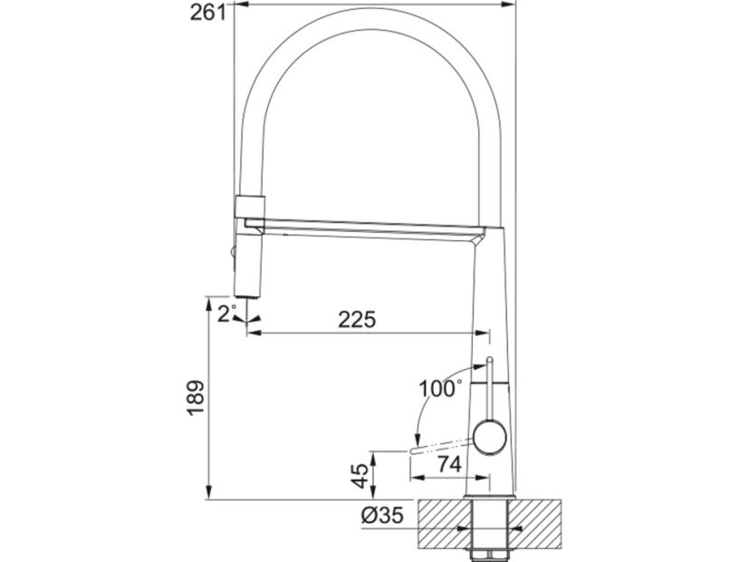 Dřezová baterie Franke FG 0598.901 ICON SEMI PRO Matná černá
