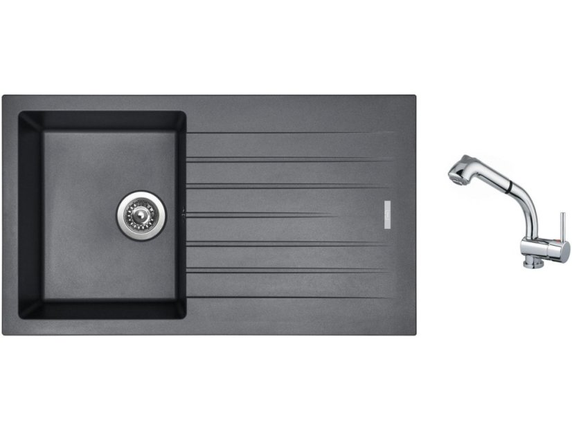 Set Sinks PERFECTO 860 Titanium + baterie Sinks MIX 3 S Chrom