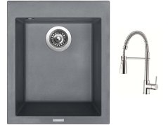 Set Sinks CUBE 410 Titanium + baterie Sinks MIX 35 PROF S chrom Set Sinks CUBE 410 Titanium + baterie Sinks MIX 35 PROF S chrom