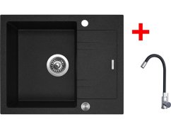 Sinks LINEA 600 XC Granblack + Elasta nerez/černá