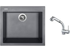 Set Sinks CUBE 560 Titanium + baterie Sinks MIX 3 S Chrom Set Sinks CUBE 560 Titanium + baterie Sinks MIX 3 S Chrom
