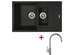 Set Sinks Amanda 780.1 Metalblack + Vitalia
