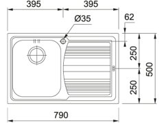 Nerezový drez Franke LLL 611/2 Nerez - Tkaná štruktúra