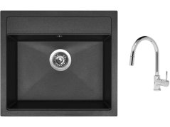 Set Sinks SOLO 560 Granblack + batéria Sinks MIX 35 P chróm