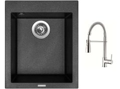 Set Sinks CUBE 410 Metalblack + baterie Sinks MIX 35 PROF S chrom Set Sinks CUBE 410 Metalblack + baterie Sinks MIX 35 PROF S chrom
