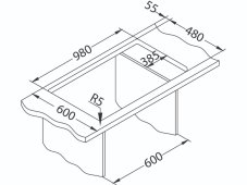 Granitový dřez Alveus Cadit 80 terra 22 nákres
