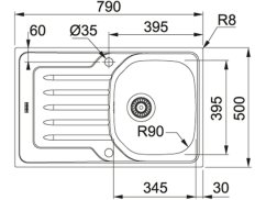 Nerezový dřez Franke OLL 611-79 Tkaná struktura