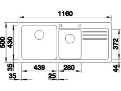 Granitový dřez Blanco NAYA 8 S tartufo dřez vpravo
