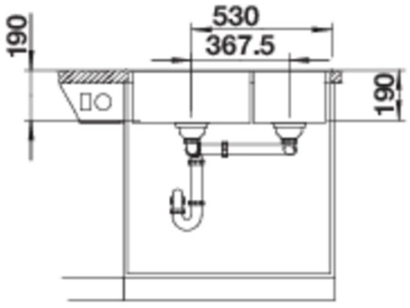 Granitový drez Blanco Legra 8 čierna, drez vľavo