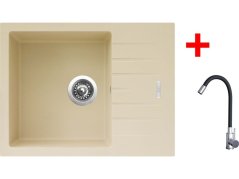 Sinks PERFECTO 650 Sahara + Elasta nerez/čierná