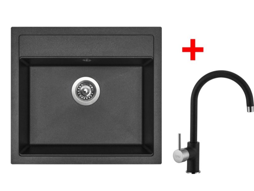 Set Sinks Solo 560 Metalblack + Vitalia GR