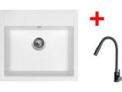 Set Sinks Solo 560 Milk + Elasta S čierná matná