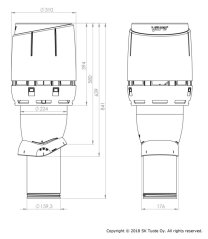 Větrací komínek na střechu 160 - červená