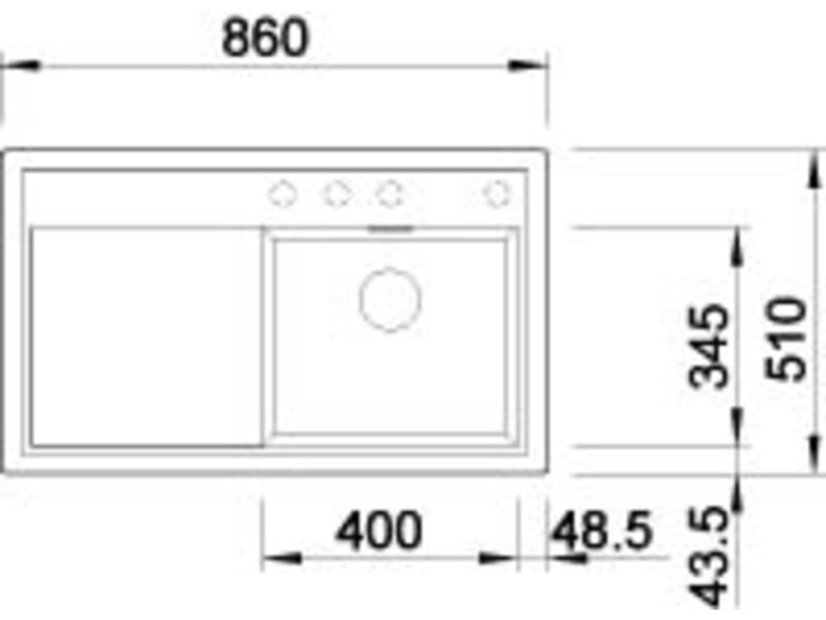 Granitový dřez Blanco ZENAR 45 S Kávová, pravý