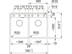 Granitový dřez Franke MRG 620-35-35 Bílá led