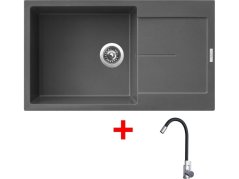 Set Sinks Ultima 860 XXL Titanium + Elasta nerez/čierná