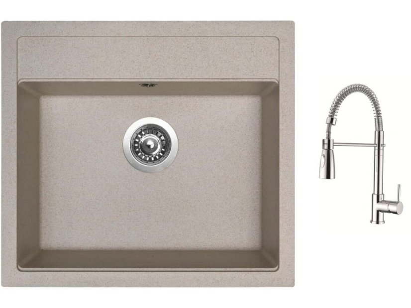 Set Sinks SOLO 560 Avena + baterie Sinks MIX 35 PROF S chrom