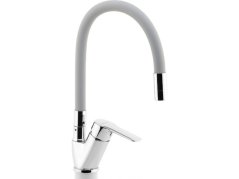 Drezová batéria so šedým flexi ramenom Metalia 54, chróm