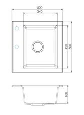 Granitový drez Alveus GEM 10 - 91 čierná