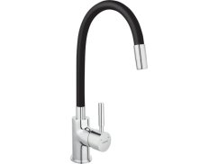 Dřezová stojánková baterie pro beztlaké průtokové ohřívače, černá-chrom