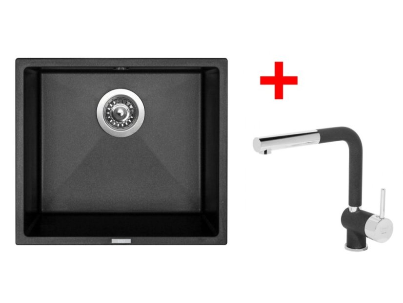 Set Sinks FRAME 457 Metalblack + Mix 3 P GR