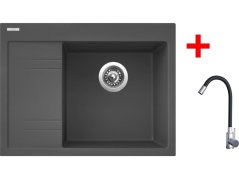 Set Sinks Rim 650 P Titanium + Elasta nerez/černá