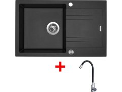 Sinks LINEA 780 XC Metalblack + Elasta nerez/čierna