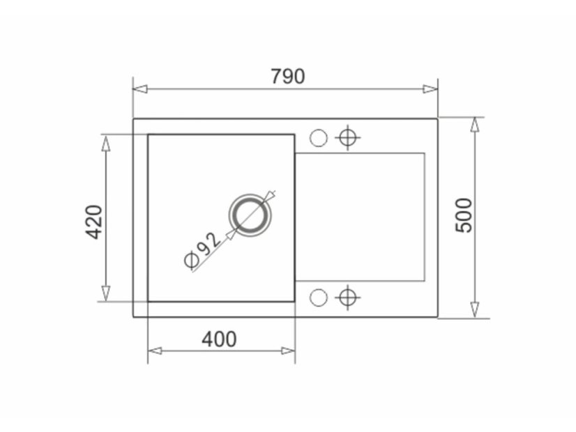 Granitový drez Pyramis Mido 79 x 50 1B 1D Béžová