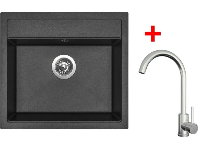 Sinks SOLO 560 Metalblack + ARCO celonerezová