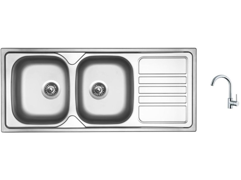 Set Sinks OKIO 1160 DUO V matný + baterie Sinks MIX 35 chrom