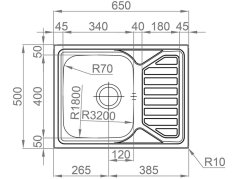 Nerezový drez Sinks OKIOPLUS 650 V leštený
