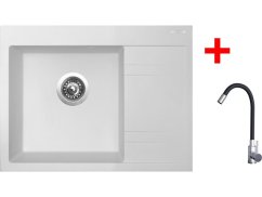 Set Sinks Rim 650 L Milk + Elasta nerez/čierná