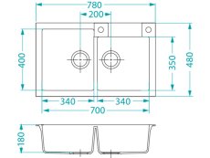 Granitový dvojdrez Alveus ROCK 90 béžová