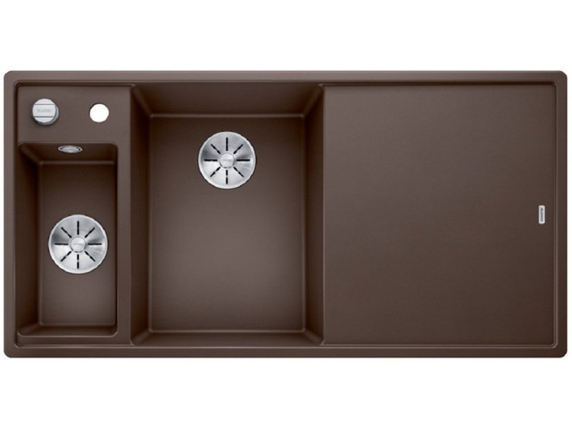 Granitový drez Blanco AXIA III 6 S InFino káva sklen.kráj.doska drez vľavo s exc.
