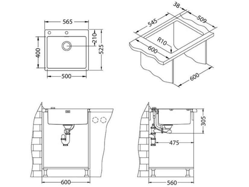 Nerezový drez ALveus Pure UP 70