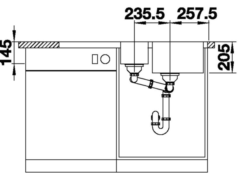 Nerezový drez Blanco LEMIS 6 S-IF nerez kartáčovaný lavy