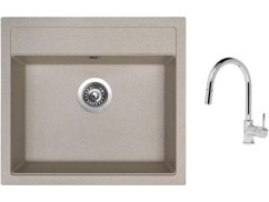 Set Sinks SOLO 560 Avena + baterie Sinks MIX 35 P chrom