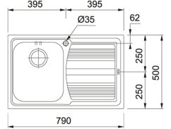 Nerezový drez Franke LLL 611/2 Nerez - Tkaná štruktúra