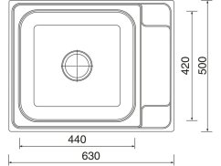 Nerezový dřez Sinks GRAND 630 V matný