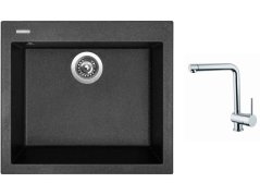 Set Sinks CUBE 560 Granblack + baterie Sinks MIX 3 chrom Set Sinks CUBE 560 Granblack + baterie Sinks MIX 3 chrom