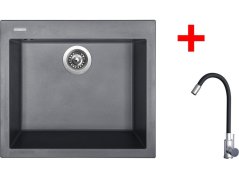 Set Sinks Cube 560 Titanium + Elasta nerez/čierná