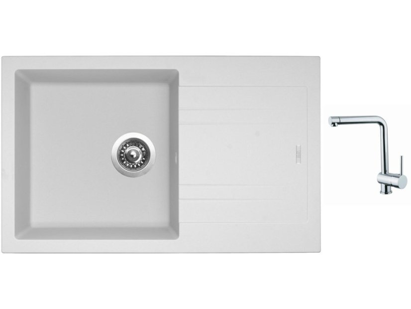Set Sinks LINEA 780 N Milk + baterie Sinks MIX 3 chrom