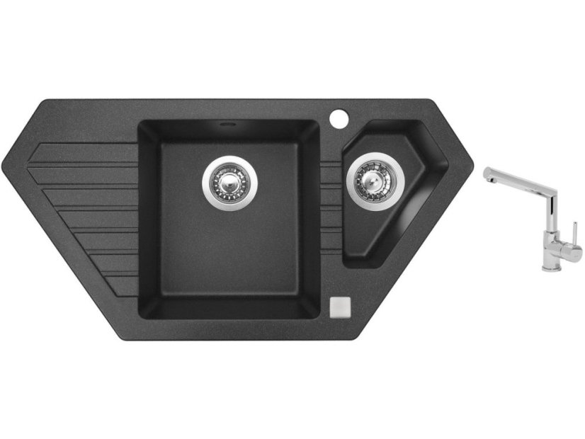 Set Sinks BRAVO 850.1 Granblack + baterie Sinks MIX 350 P chrom