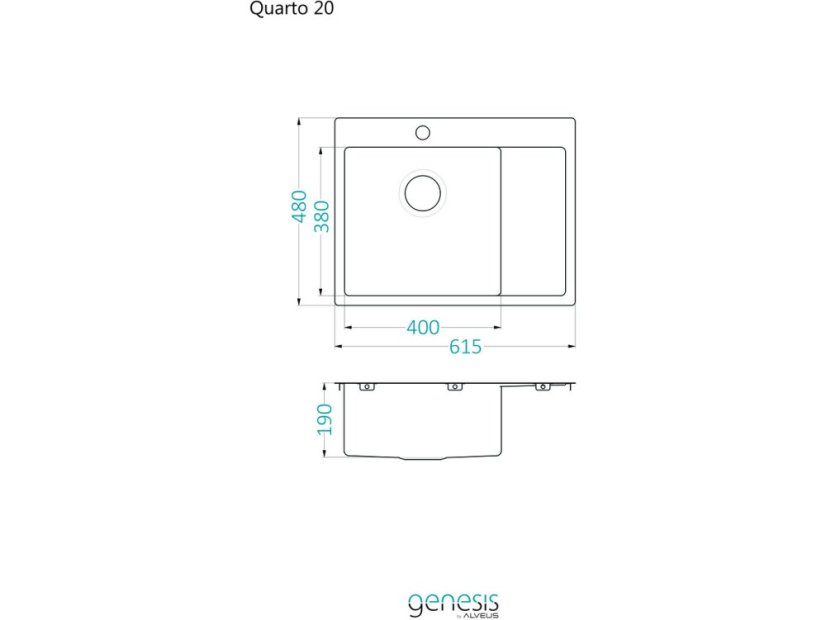 Nerezový drez Alveus QUARTO 20 sat F