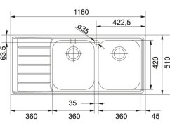 Nerezový dřez Franke NEX 621/7 Nerez