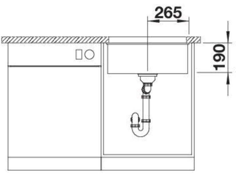 Granitový drez Blanco Rotan 500 U Sivá vulkán