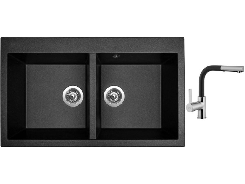 Set Sinks AMANDA 860 DUO Metalblack + baterie Sinks ENIGMA S Metalblack