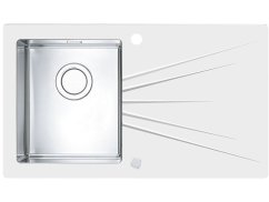 Sklenený drez Alveus Karat UP 10 ľavý biely